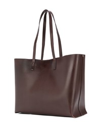 dunkelbraune Shopper Tasche aus Leder von Saint Laurent