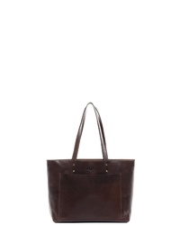 dunkelbraune Shopper Tasche aus Leder von SID & VAIN