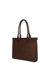 dunkelbraune Shopper Tasche aus Leder von SILVIO TOSSI