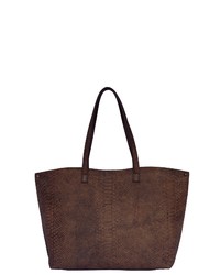 dunkelbraune Shopper Tasche aus Leder von SILVIO TOSSI