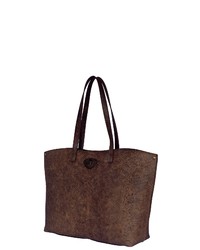 dunkelbraune Shopper Tasche aus Leder von SILVIO TOSSI