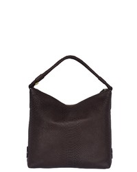 dunkelbraune Shopper Tasche aus Leder von SILVIO TOSSI