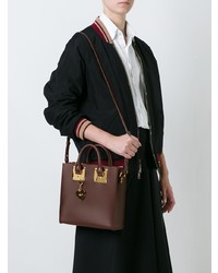 dunkelbraune Shopper Tasche aus Leder von Sophie Hulme