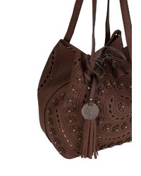 dunkelbraune Shopper Tasche aus Leder von SURI FREY