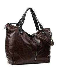 dunkelbraune Shopper Tasche aus Leder von SURI FREY