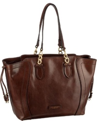 dunkelbraune Shopper Tasche aus Leder von The Bridge