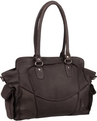 dunkelbraune Shopper Tasche aus Leder von VOi