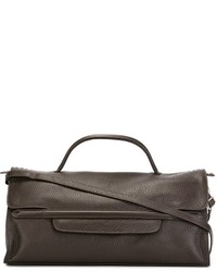 dunkelbraune Shopper Tasche aus Leder von Zanellato