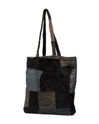dunkelbraune Shopper Tasche aus Segeltuch von By Walid
