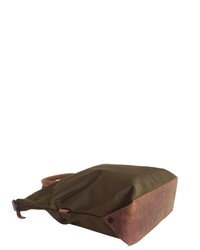 dunkelbraune Shopper Tasche aus Segeltuch von Margelisch