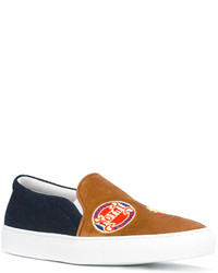 dunkelbraune Slip-On Sneakers aus Jeans von Joshua Sanders