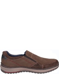 dunkelbraune Slip-On Sneakers aus Leder von Bama