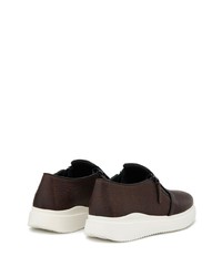 dunkelbraune Slip-On Sneakers aus Leder von Giuseppe Zanotti