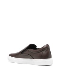 dunkelbraune Slip-On Sneakers aus Leder von Scarosso