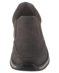 dunkelbraune Slip-On Sneakers aus Leder von Rieker