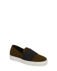 dunkelbraune Slip-On Sneakers aus Wildleder