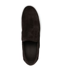 dunkelbraune Slip-On Sneakers aus Wildleder von Scarosso