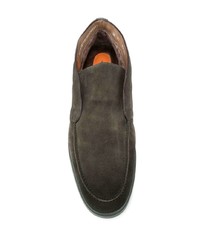 dunkelbraune Slip-On Sneakers aus Wildleder von Santoni