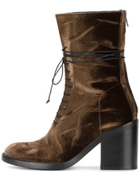 dunkelbraune Stiefel von Ann Demeulemeester