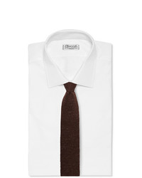 dunkelbraune Strick Krawatte von Caruso