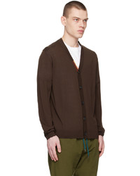 dunkelbraune Strick Strickjacke von Paul Smith