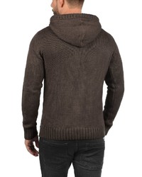 dunkelbraune Strick Strickjacke von Solid