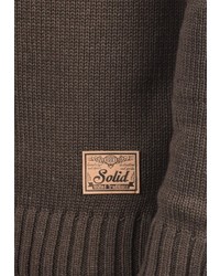 dunkelbraune Strick Strickjacke von Solid