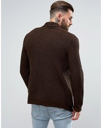 dunkelbraune Strick Strickjacke von Asos