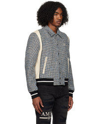 dunkelbraune Tweed Bomberjacke von Amiri