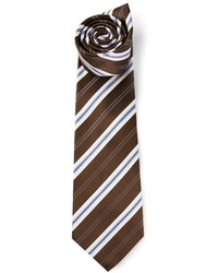 dunkelbraune vertikal gestreifte Krawatte