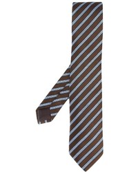 dunkelbraune vertikal gestreifte Krawatte von Ermenegildo Zegna