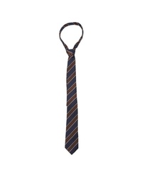 dunkelbraune vertikal gestreifte Krawatte von Seidensticker