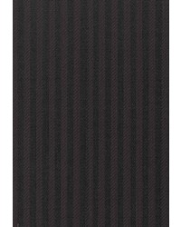 dunkelbraune vertikal gestreifte Wollanzughose von Carl Gross