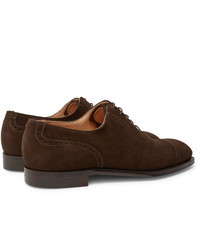 dunkelbraune Wildleder Brogues von George Cleverley