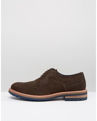 dunkelbraune Wildleder Brogues von Dune