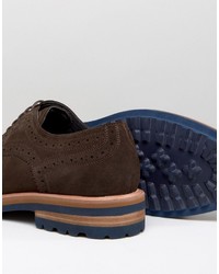 dunkelbraune Wildleder Brogues von Dune