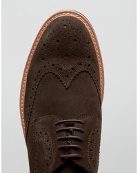 dunkelbraune Wildleder Brogues von Dune