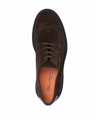 dunkelbraune Wildleder Brogues von Santoni