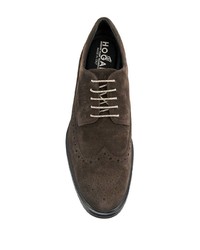 dunkelbraune Wildleder Brogues von Hogan