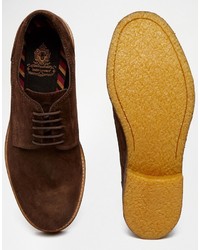 dunkelbraune Wildleder Brogues von Base London