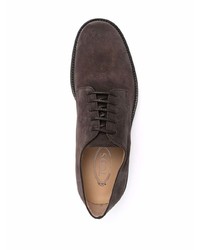 dunkelbraune Wildleder Derby Schuhe von Tod's