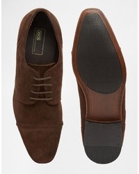 dunkelbraune Wildleder Derby Schuhe von Asos