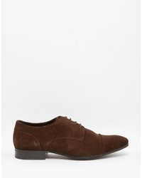 dunkelbraune Wildleder Derby Schuhe von Asos