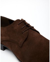 dunkelbraune Wildleder Derby Schuhe von Asos