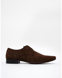 dunkelbraune Wildleder Derby Schuhe von Asos