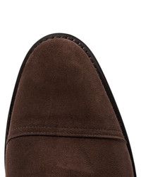 dunkelbraune Wildleder Derby Schuhe von John Lobb