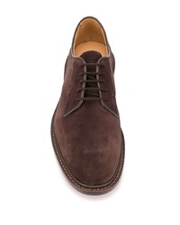 dunkelbraune Wildleder Derby Schuhe von Tricker's