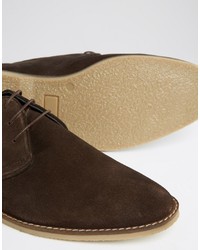 dunkelbraune Wildleder Derby Schuhe von Asos