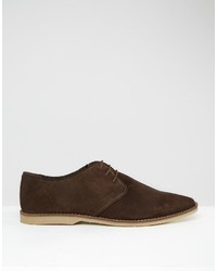 dunkelbraune Wildleder Derby Schuhe von Asos