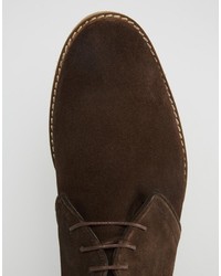 dunkelbraune Wildleder Derby Schuhe von Asos